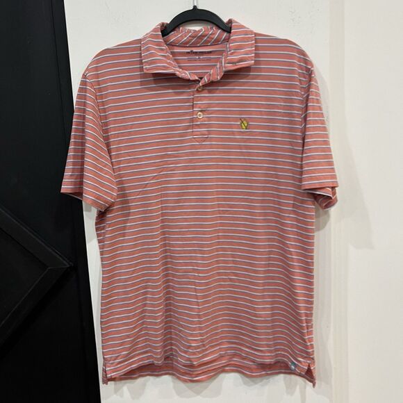 Peter Millar Other - Peter Millar Seaside Short Sleeve Golf Striped Polo Shirt Mens Size Medium